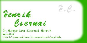 henrik csernai business card